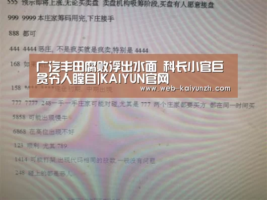 广汽丰田腐败浮出水面 科长小官巨贪令人瞠目|KAIYUN官网(图2) 开云体育
